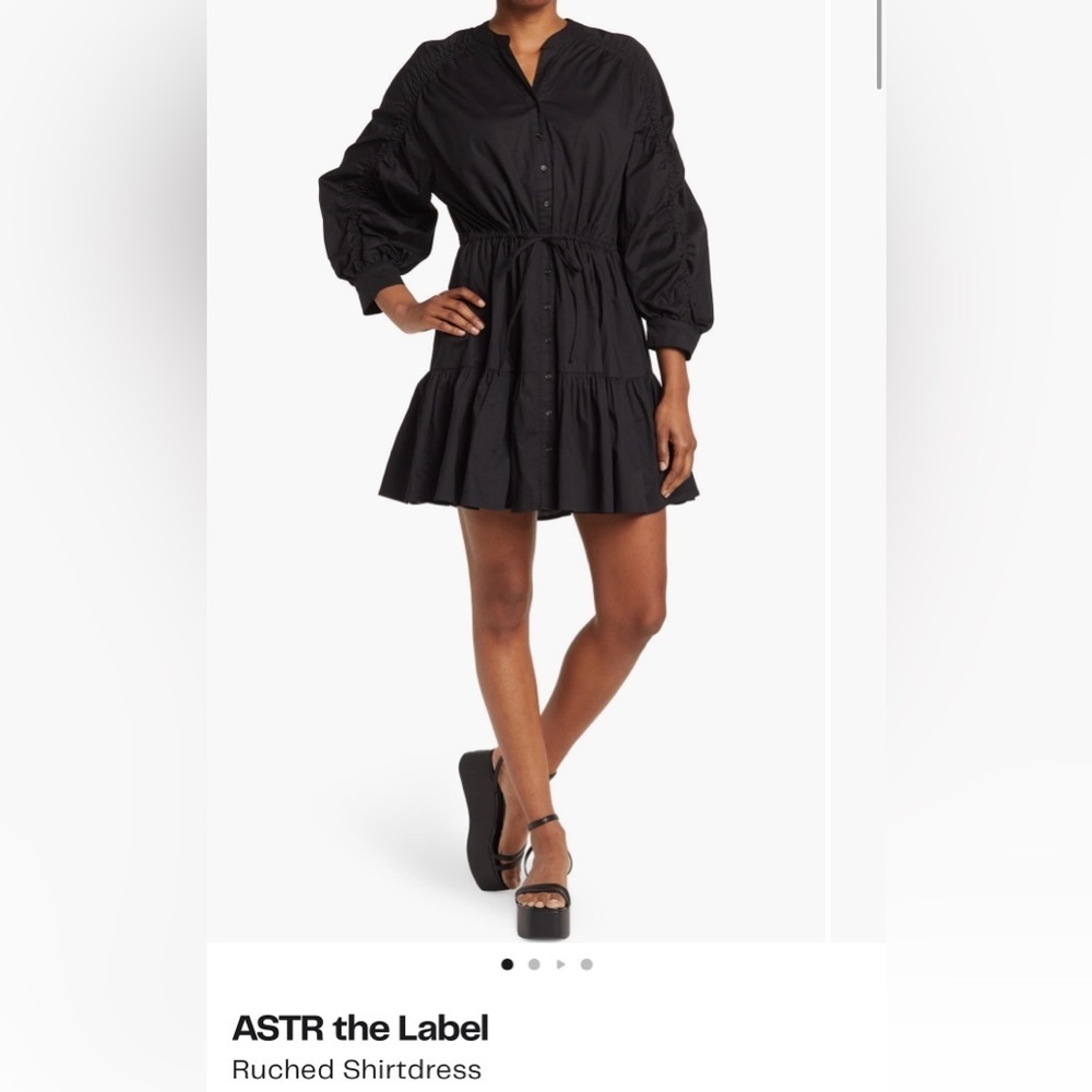 ASTR Black Puff Sleeve Mini Dress - Picture 3 of 8